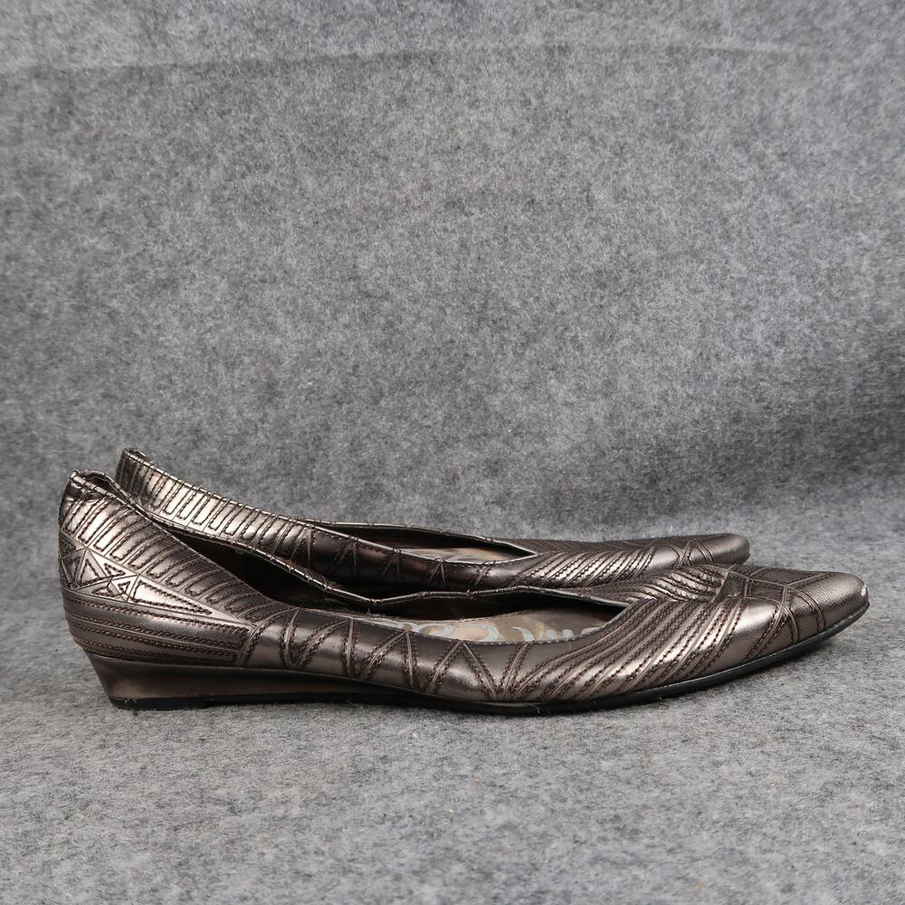 Sam Edelman Shoes Womens 7 Flats Pointy Toe Low Wedge Loafer Fashion Leather